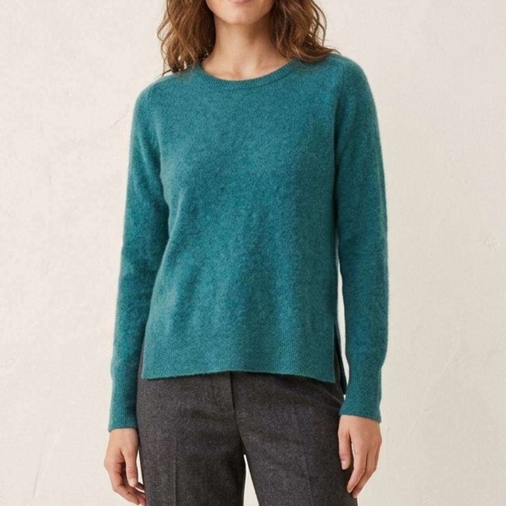 Nordstrom 100% Cashmere Crewneck Sweater - Teal Green - Size M (Estimated)